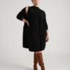 Savvy Black Double Knit Sweater Cardigan - Open Front Layering Piece -UNIVERSAL STANDARD Workwear Sweater Cardigan Black USSW1773 001 001 023