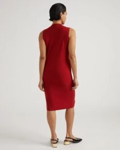 Double Knit Sweater Dress - Vineyard Tailored Midi 7 Double Knit Sweater Dress - Vineyard Tailored Midi -UNIVERSAL STANDARD Workwear Sweater Dress Winery USSW1772 735 003 039