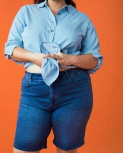 Women's Relaxed Fit Denim Shorts - Bae True Blue