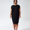 Carrea Relaxed Liquid Jersey Dress - Black 2 Carrea Relaxed Liquid Jersey Dress - Black -UNIVERSAL STANDARD carrea relaxed dress black USDR0230 0326 039