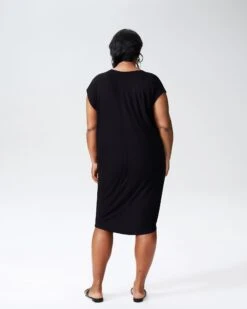 Carrea Relaxed Liquid Jersey Dress - Black 8 Carrea Relaxed Liquid Jersey Dress - Black -UNIVERSAL STANDARD carrea relaxed dress black USDR0230 0326 052