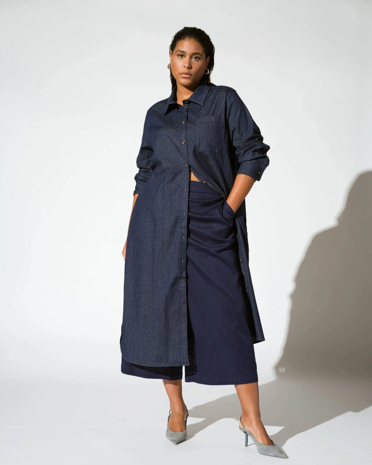 Perfect Tencel Chambray Culottes - Cerulean 4 Perfect Tencel Chambray Culottes - Cerulean - Image 2