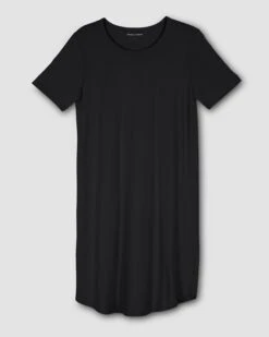 Halie T-Shirt Dress - Black 12 Halie T-Shirt Dress - Black -UNIVERSAL STANDARD halie tshirt dress black USDR0569