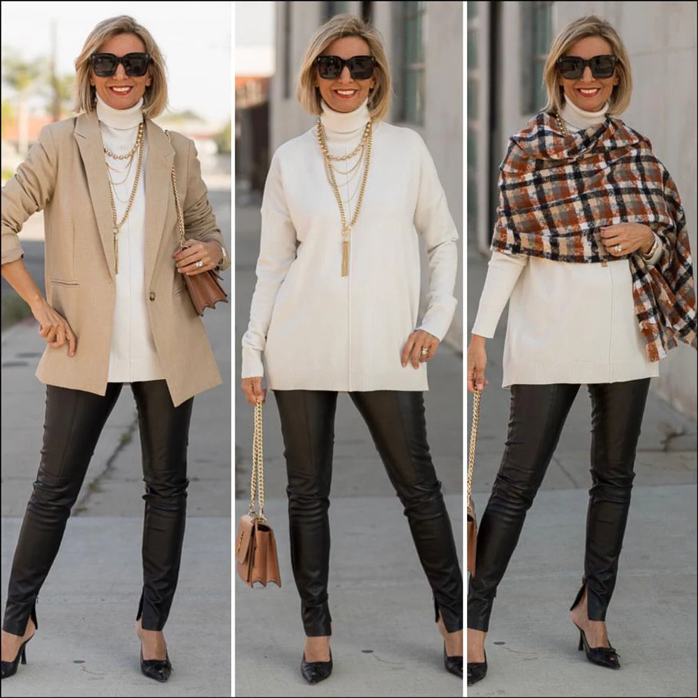 UNIVERSAL STANDARD 36 UNIVERSAL STANDARD -UNIVERSAL STANDARD parisian chic in a blazer and turtleneck