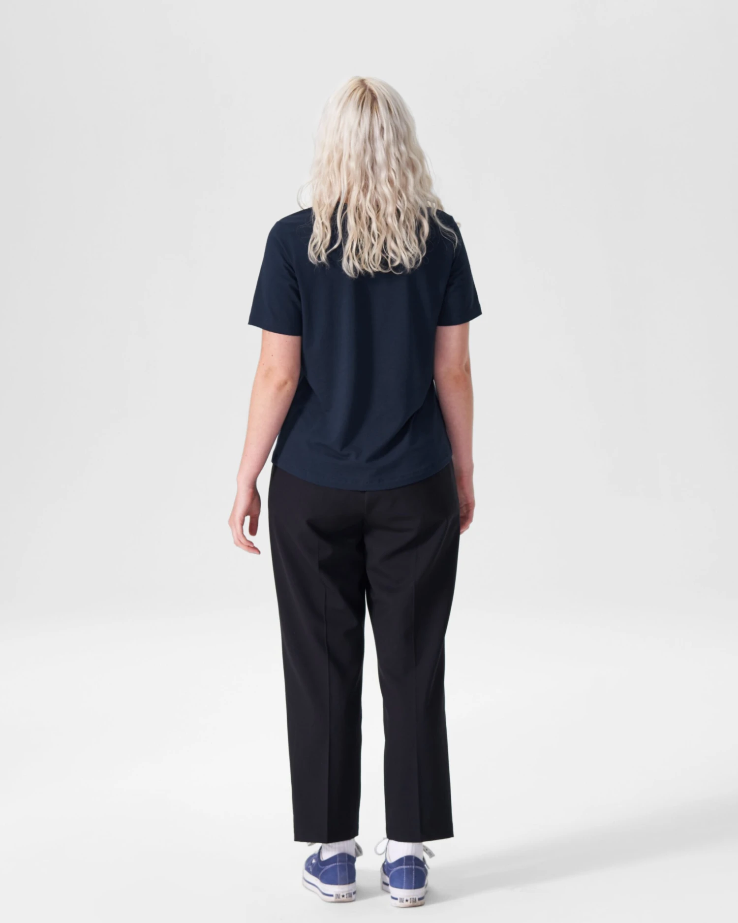 Petite Premium Navy Cotton Modal T-Shirt - Perfect Fit Short Sleeve 6 Petite Premium Navy Cotton Modal T-Shirt - Perfect Fit Short Sleeve - Image 4