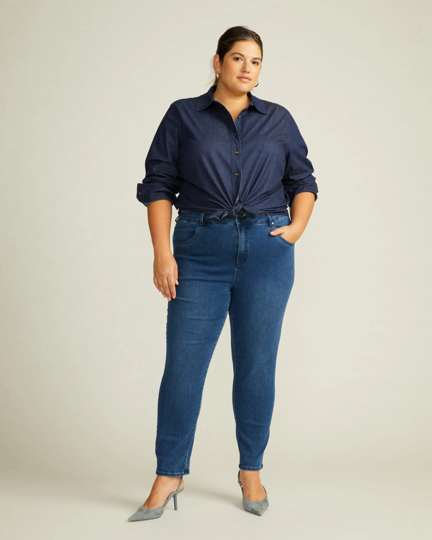 High Rise Skinny Jeans - Seine 27 Inch Inseam Odeon Blue 4 High Rise Skinny Jeans - Seine 27 Inch Inseam Odeon Blue - Image 2
