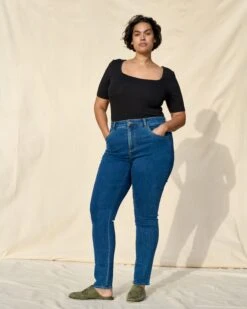 High Rise Skinny Jeans - Seine 32 Inch - True Blue