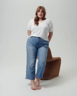 Premium White V-Neck T-Shirt - Soft Peruvian Cotton Slim Fit Tee